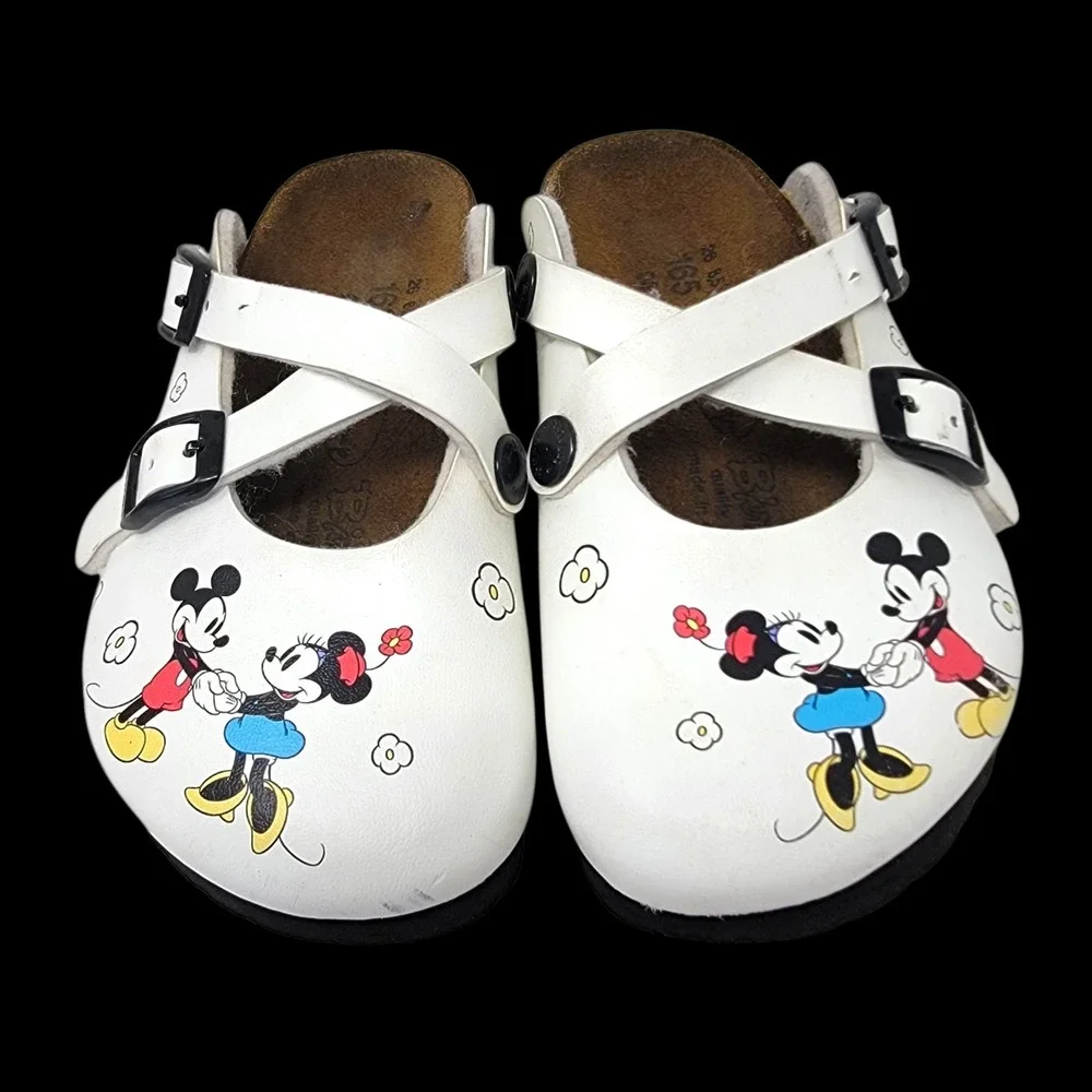 Birkenstock‎ Disney Birkis Clogs Girls Size C8 US 8 Minnie Mickey Mouse White 26